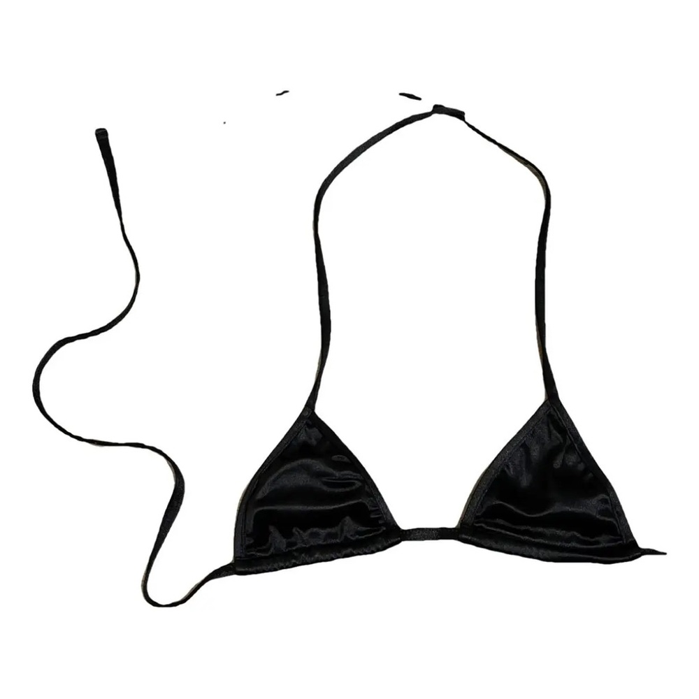 I AM GIA Black Satin Tankini Top